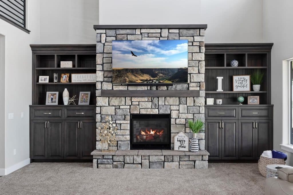 Fireplace with natural stone